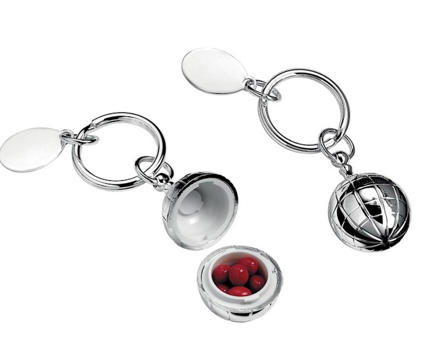 Portachiavi Portapillole Mondo silver plated Selezione Zanolli