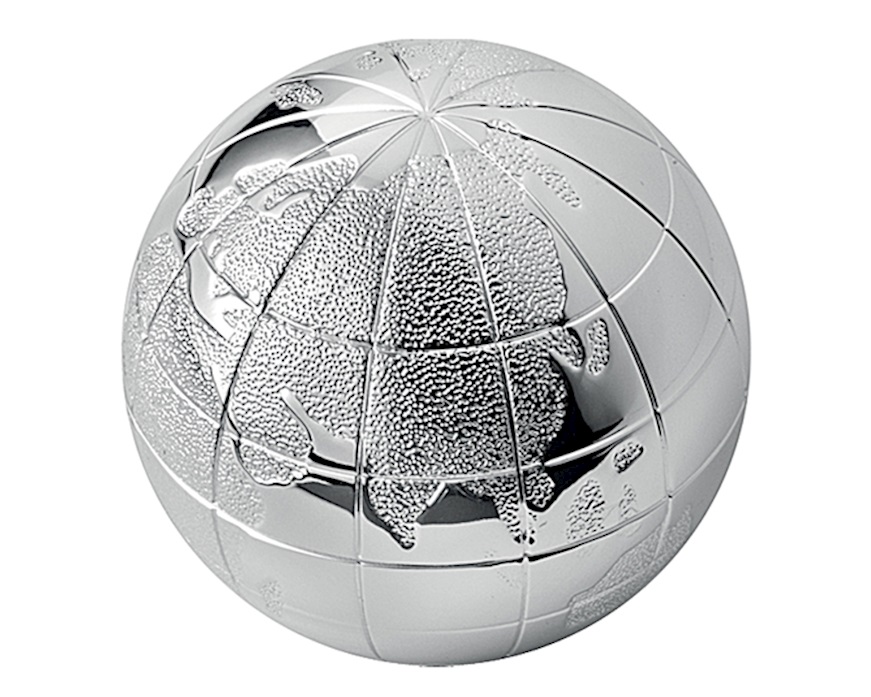 Paperweight World silver plated Selezione Zanolli