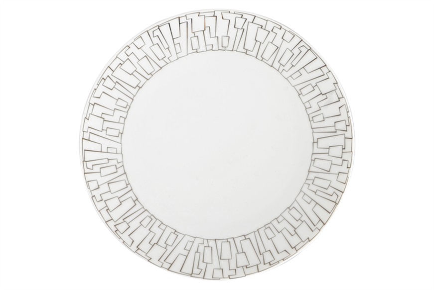 Piatto piano dessert Tac Gropius Skin Platin porcellana Rosenthal