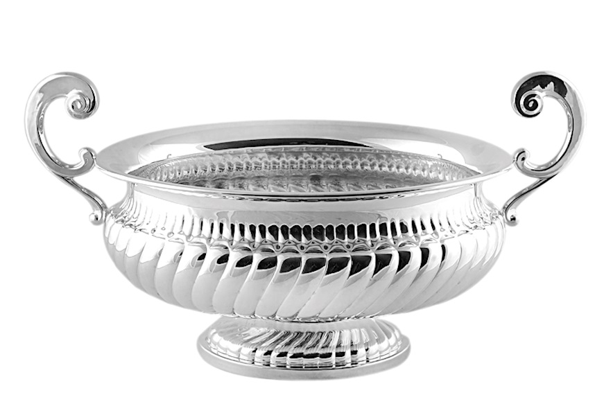 Centrotavola ovale argento con decorazione torcè Selezione Zanolli