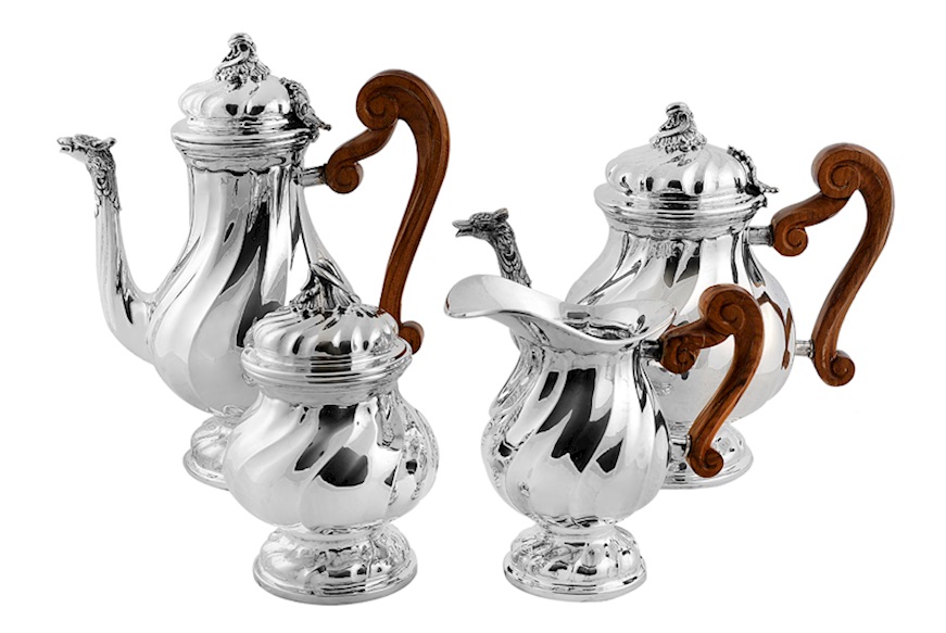 Coffee set silver in Genoese style Selezione Zanolli