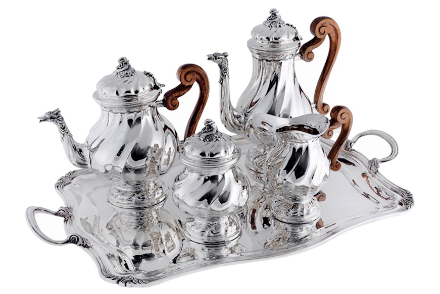 Coffee set silver in Genoese style Selezione Zanolli