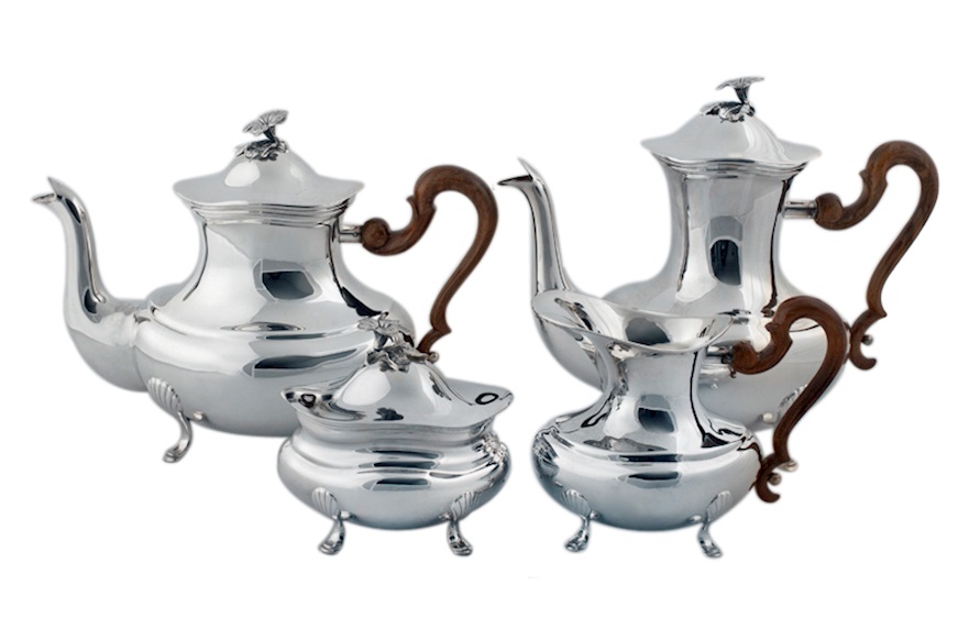 Coffee set silver Barocco Piemontese Selezione Zanolli