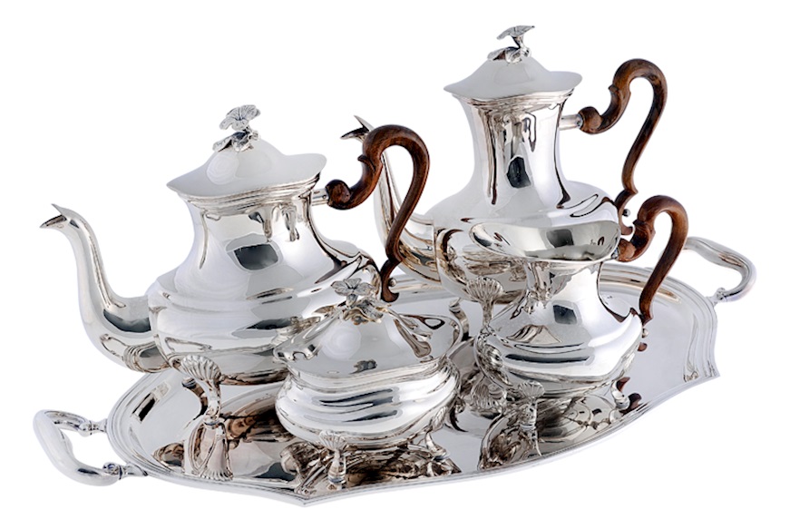 Coffee set silver Barocco Piemontese Selezione Zanolli