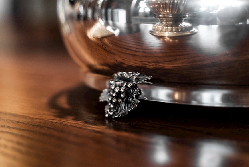 Soup bowl silver with grape decoration Selezione Zanolli