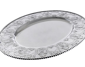 Vassoio ovale argento cesellato Selezione Zanolli