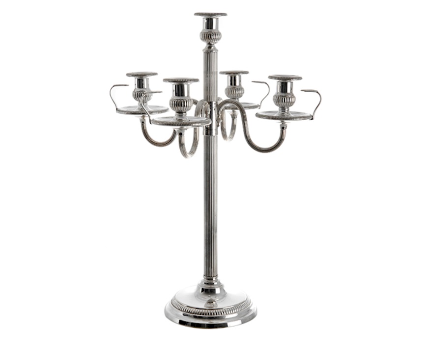 Candelabro argento a cinque fiamme in stile Inglese Selezione Zanolli