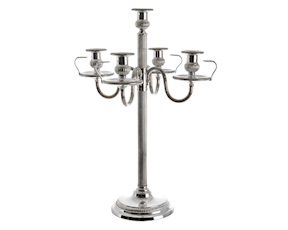 Candelabro argento a cinque fiamme in stile Inglese Selezione Zanolli