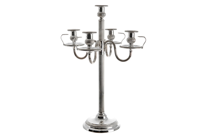 Candlestick silver with five flames Selezione Zanolli