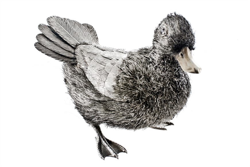 Duck silver with feathers Selezione Zanolli