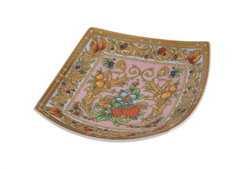 Square bowl Le Jardin porcelain Versace