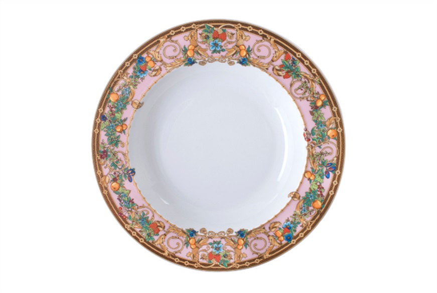 Soup plate Le Jardin porcelain Versace