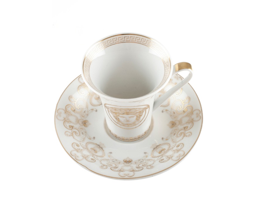 Set tazze espresso Medusa Gala porcellana con piattini 12 pezzi Versace