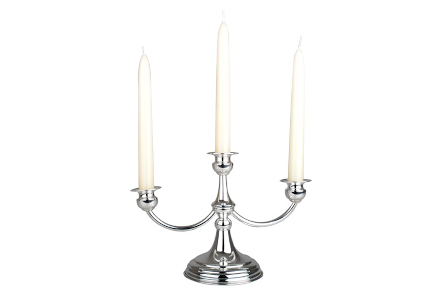 Candelabro argento a tre fiamme in stile Inglese Selezione Zanolli