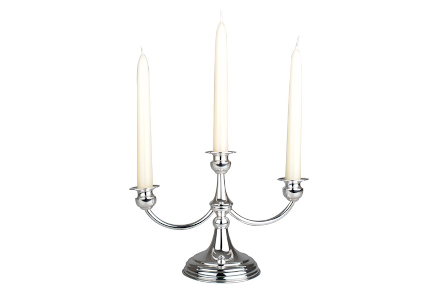 Candlestick silver with three flames in English style Selezione Zanolli