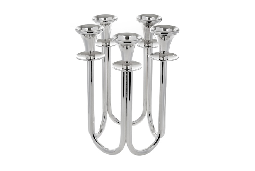 Candlestick silver five flames Selezione Zanolli