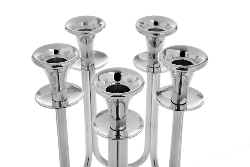 Candlestick silver five flames Selezione Zanolli