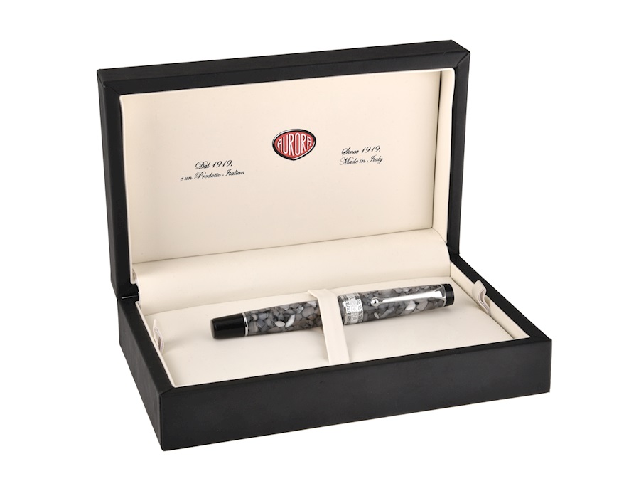 Penna stilografica Optima Auroloide screziata grigia Aurora