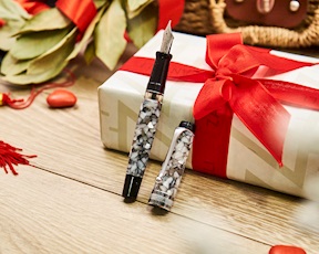 Penna stilografica Optima Auroloide screziata grigia Aurora