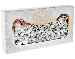 Confetti cuore cioccolato Argento in confezione da 1 kg Buratti