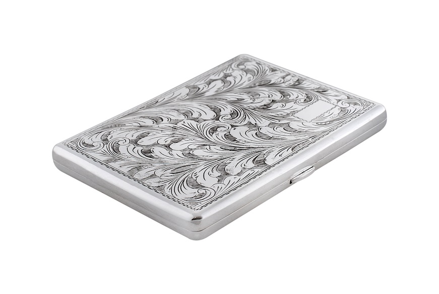 Cigarette box silver with flower engraving Selezione Zanolli