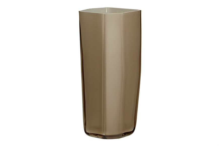 Vase Torre Murano glass brown Carlo Moretti