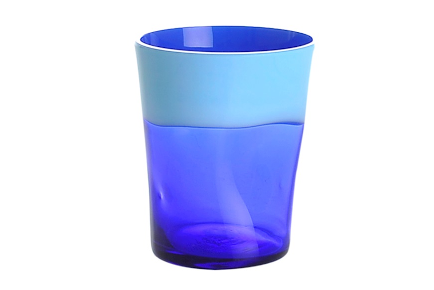 Bicchiere acqua Dandy vetro di Murano celeste blu Nasonmoretti