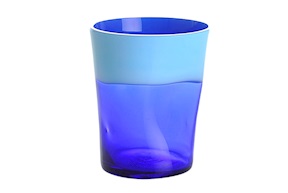 Bicchiere acqua Dandy vetro di Murano celeste blu Nasonmoretti