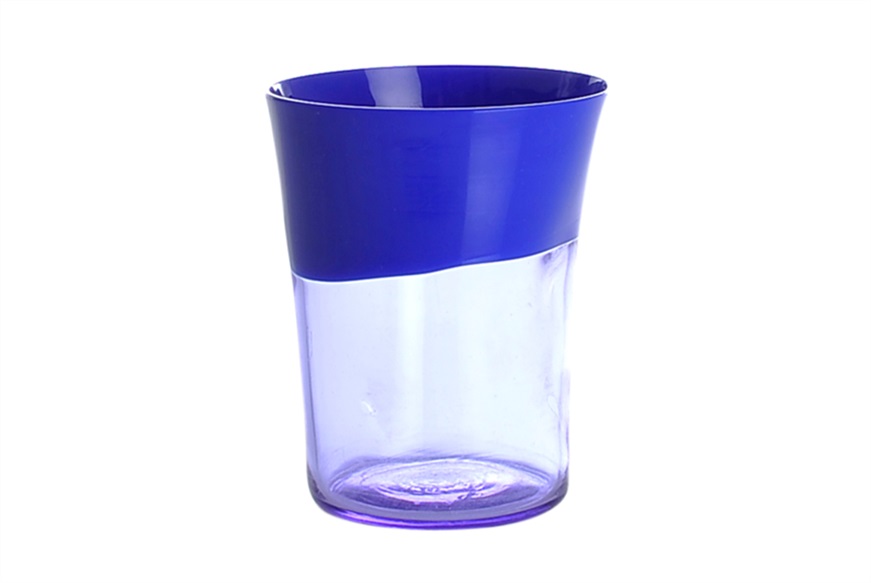Bicchiere vino Dandy vetro di Murano blu pesco Nasonmoretti