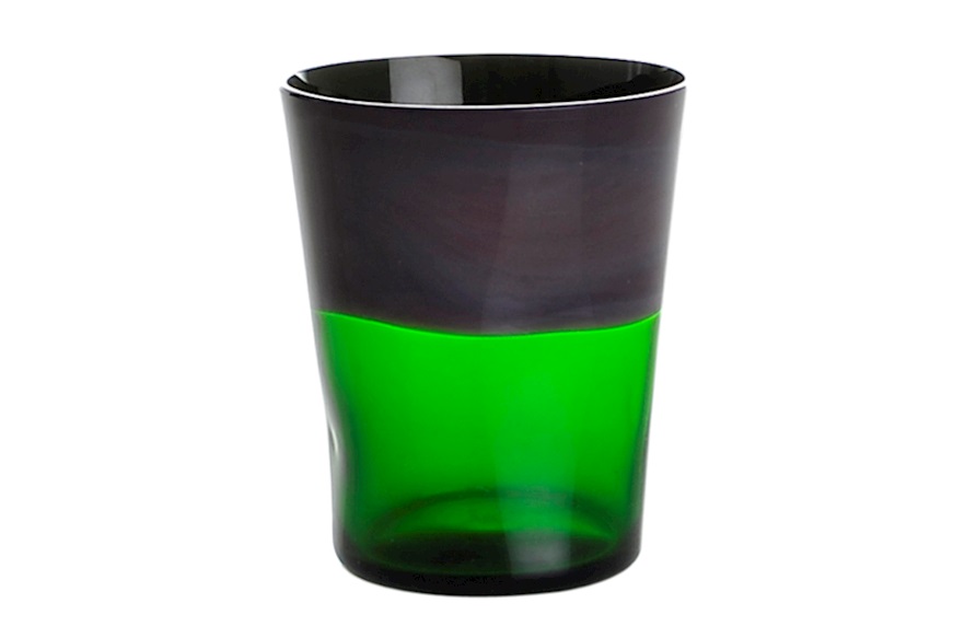 Water glass Dandy Murano glass pine green bilberry Nasonmoretti