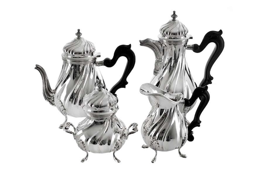 Coffee set Torcon silver 4 pieces Selezione Zanolli