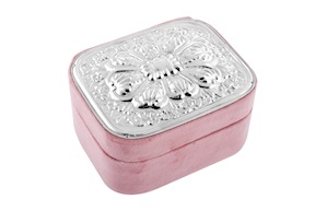 Jewellery box silver and pink velvet Selezione Zanolli