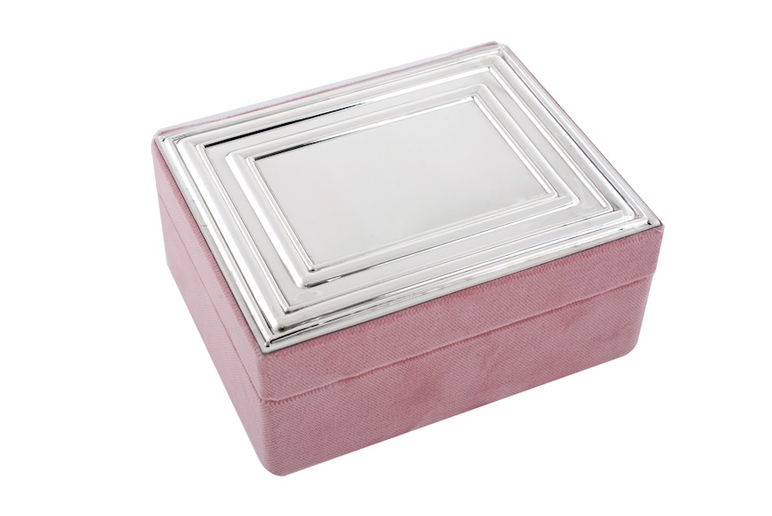 Jewellery box silver and pink velvet Selezione Zanolli