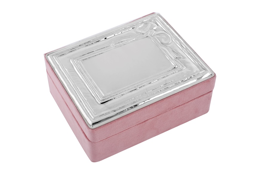 Jewellery box silver and pink velvet Selezione Zanolli