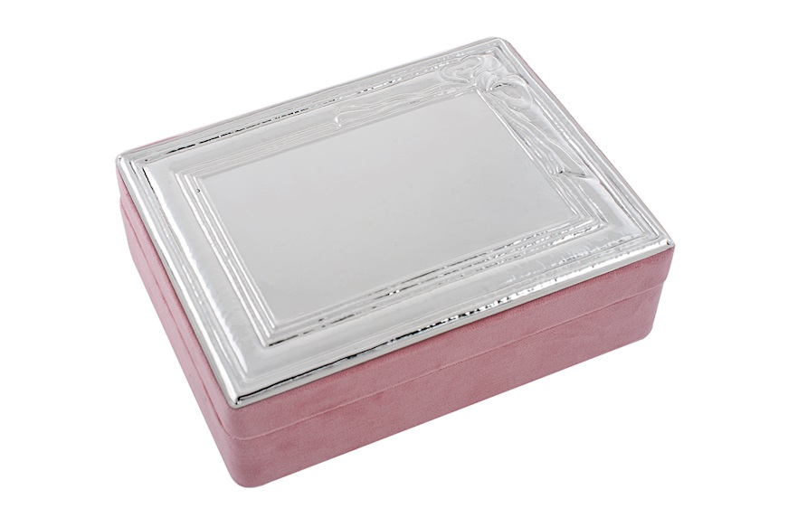 Jewellery box silver and pink velvet Selezione Zanolli