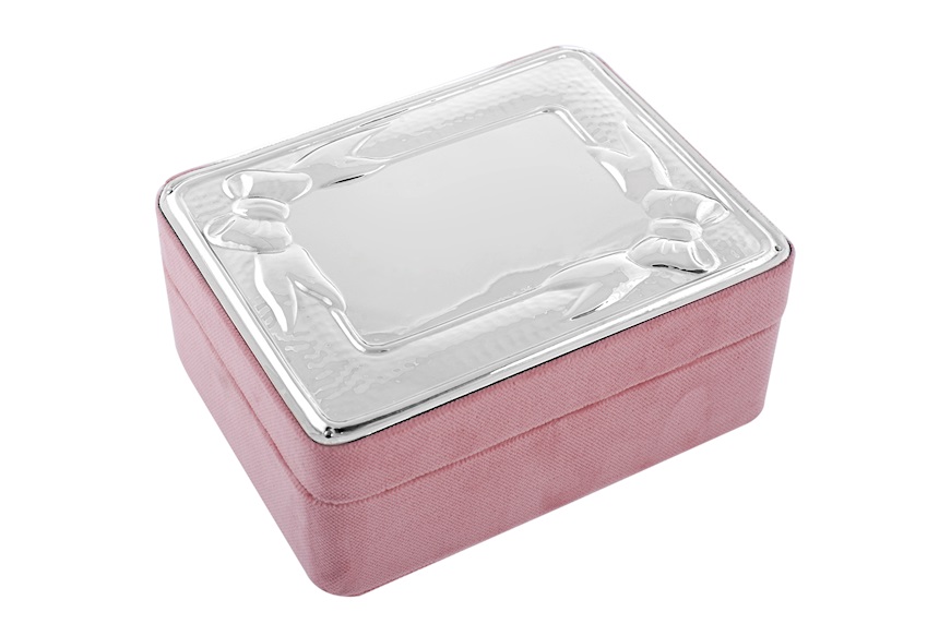 Jewellery box silver and pink velvet Selezione Zanolli