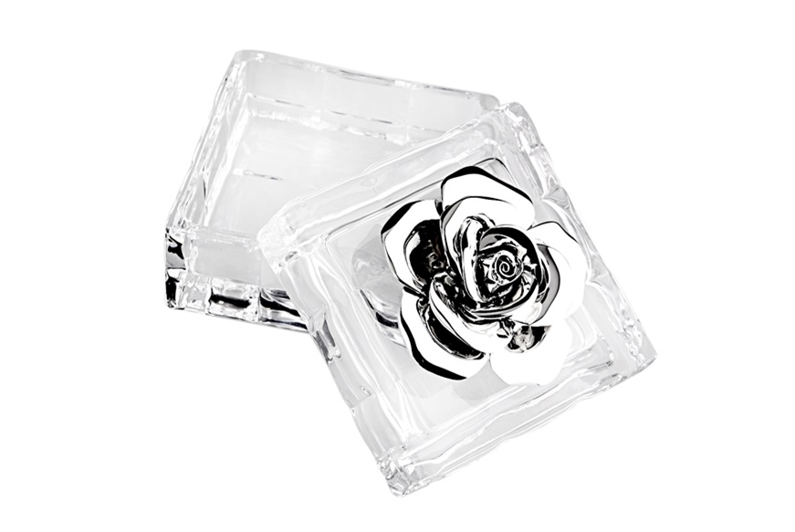Box crystal with rose Selezione Zanolli