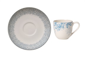 Espresso cup Floreana porcelain blue with plate Villeroy & Boch