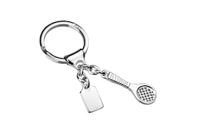 Keychain Tennis silver with plate Selezione Zanolli