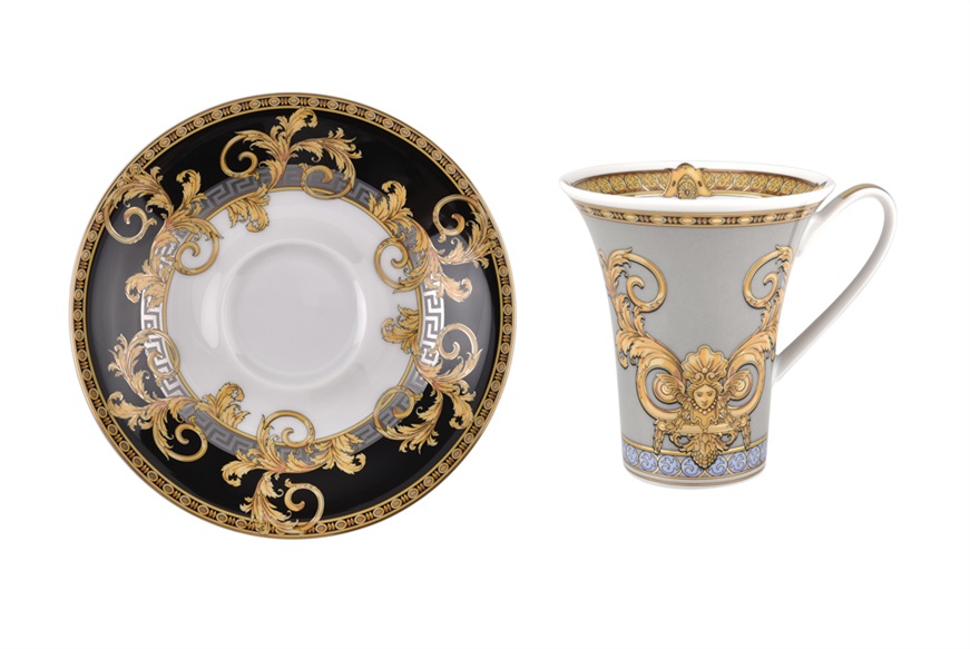 Coffee cup Prestige Gala porcelain with saucer Versace