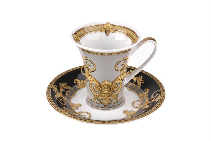 Coffee cup Prestige Gala porcelain with saucer Versace