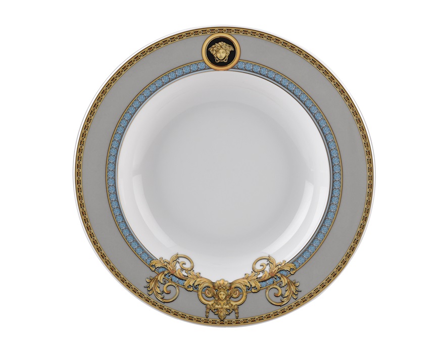 Piatto fondo Prestige Gala Bleu porcellana Versace