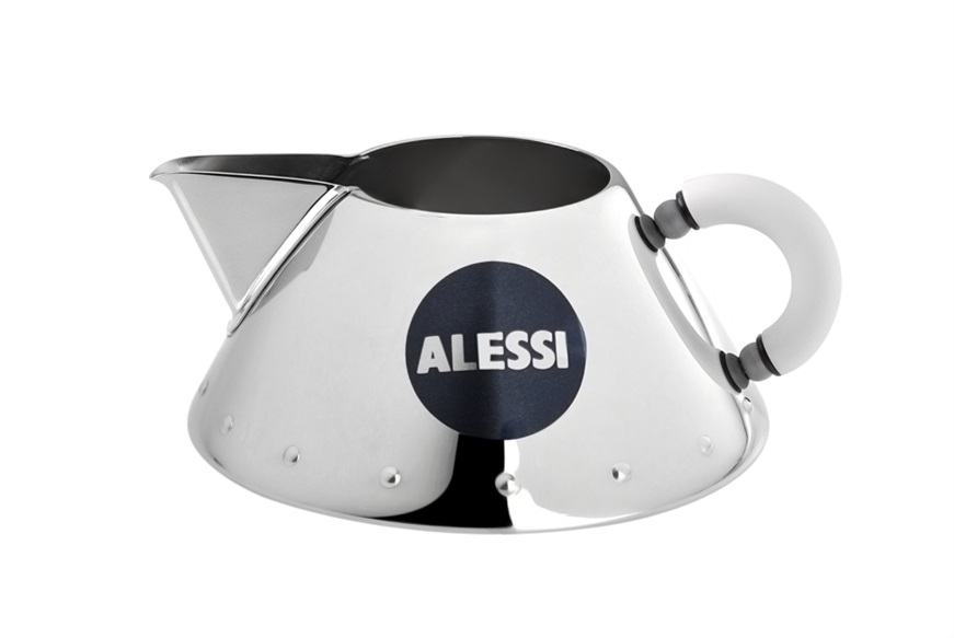 Creampot 9096 steel with white handle Alessi