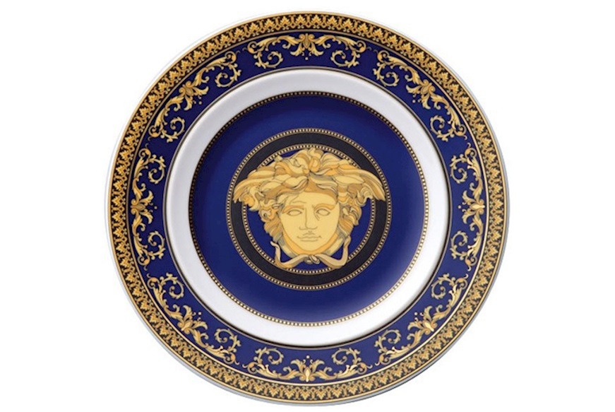 Piatto piano dessert Medusa Blue porcellana Versace