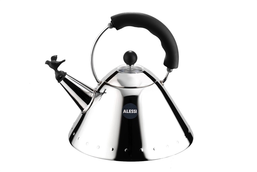 Kettle 9093 steel with black handle Alessi