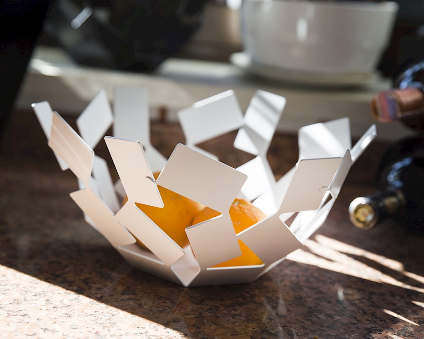 Fruttiera La Stanza dello Scirocco acciaio bianco Alessi