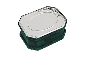 Jewellery box silver and green velvet Selezione Zanolli
