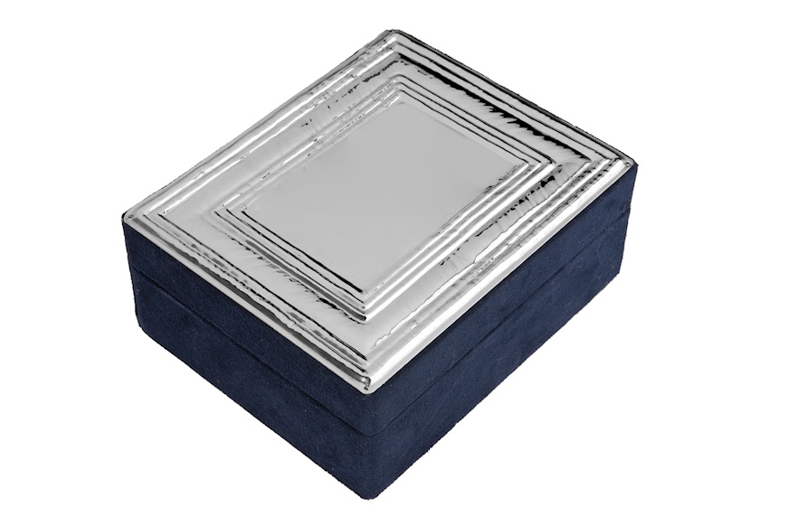 Jewellery box silver and blue velvet Selezione Zanolli