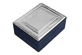 Scatola portagioie argento e velluto blu Selezione Zanolli