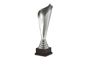 Coppa Fiore in ottone argentato con base in legno Selezione Zanolli